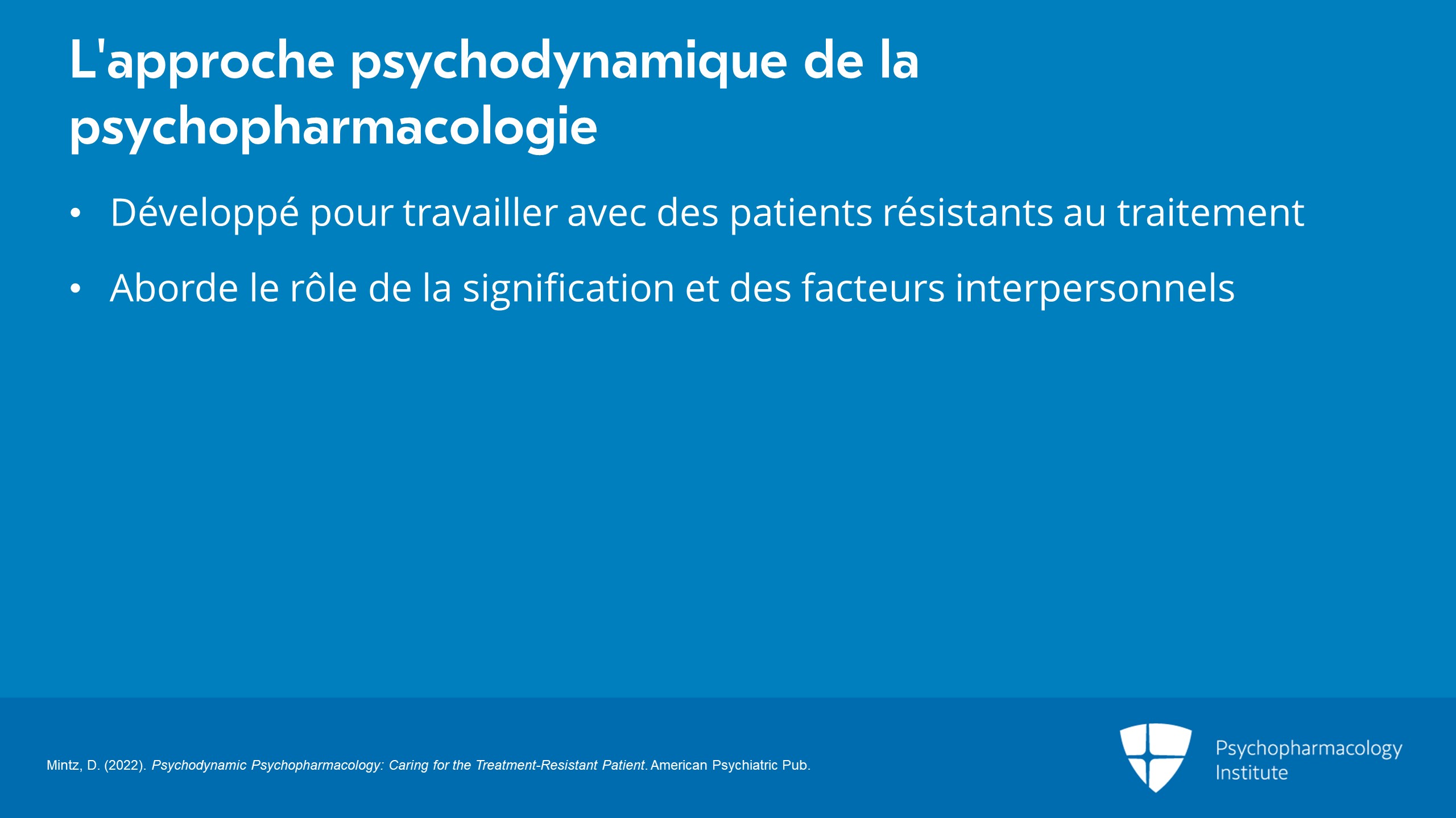 Introduction à la psychopharmacologie psychodynamique