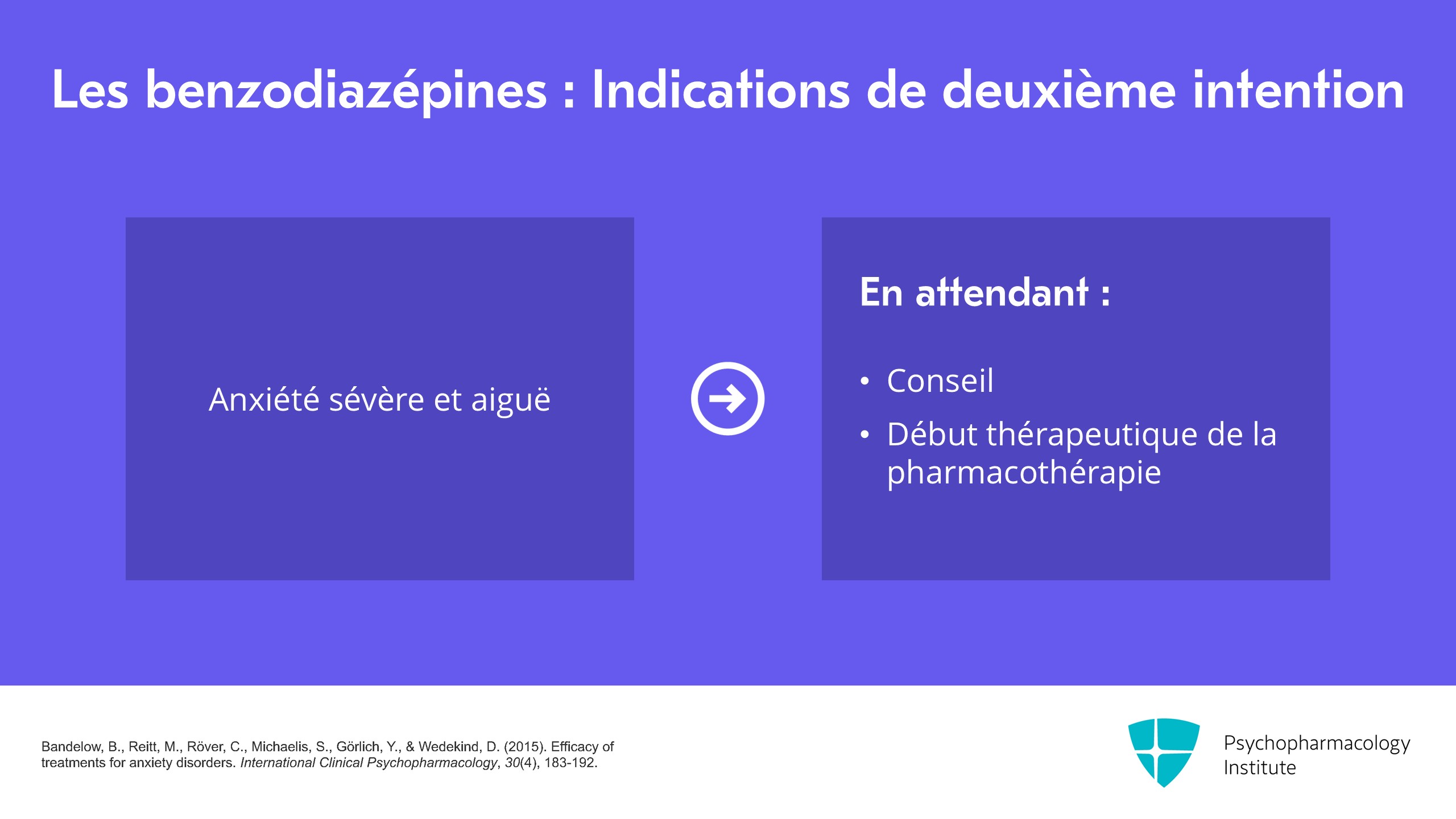 Utilisation appropriée des benzodiazépines : indications et choix ...